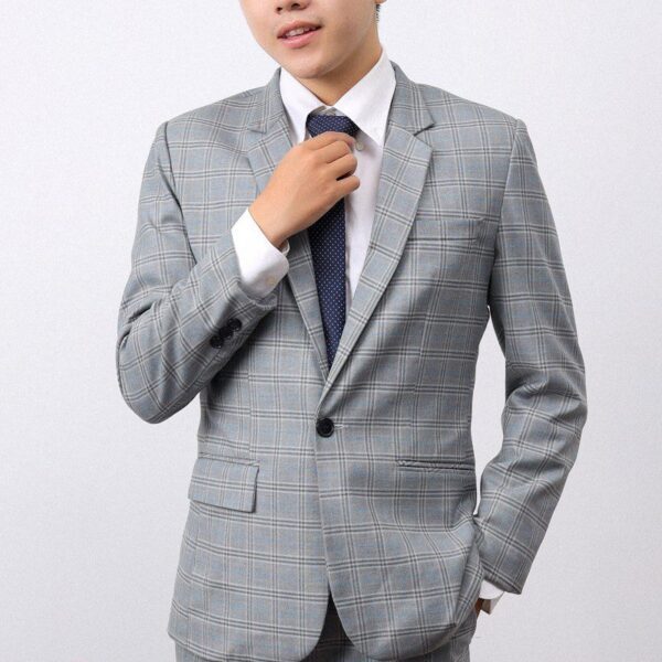 Áo Vest Nam Xám Ô Vuông