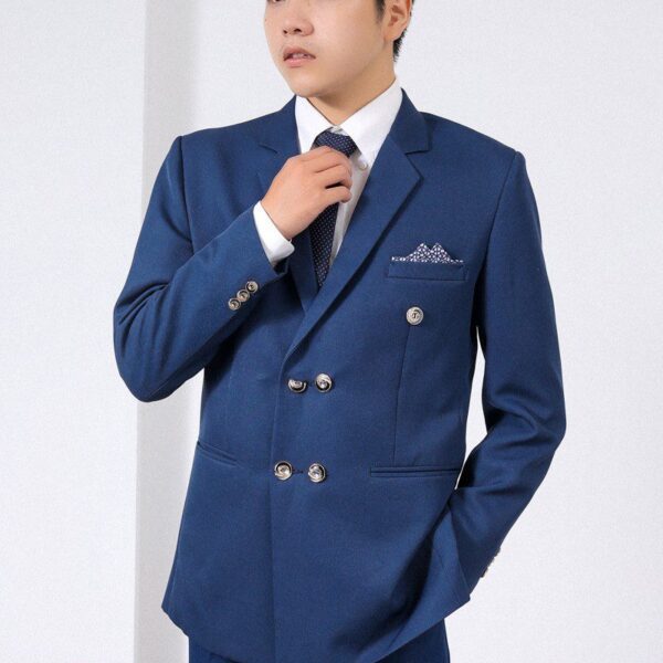 Áo vest nam màu xanh đen 6 nút-MSP XANH 6 NÚT