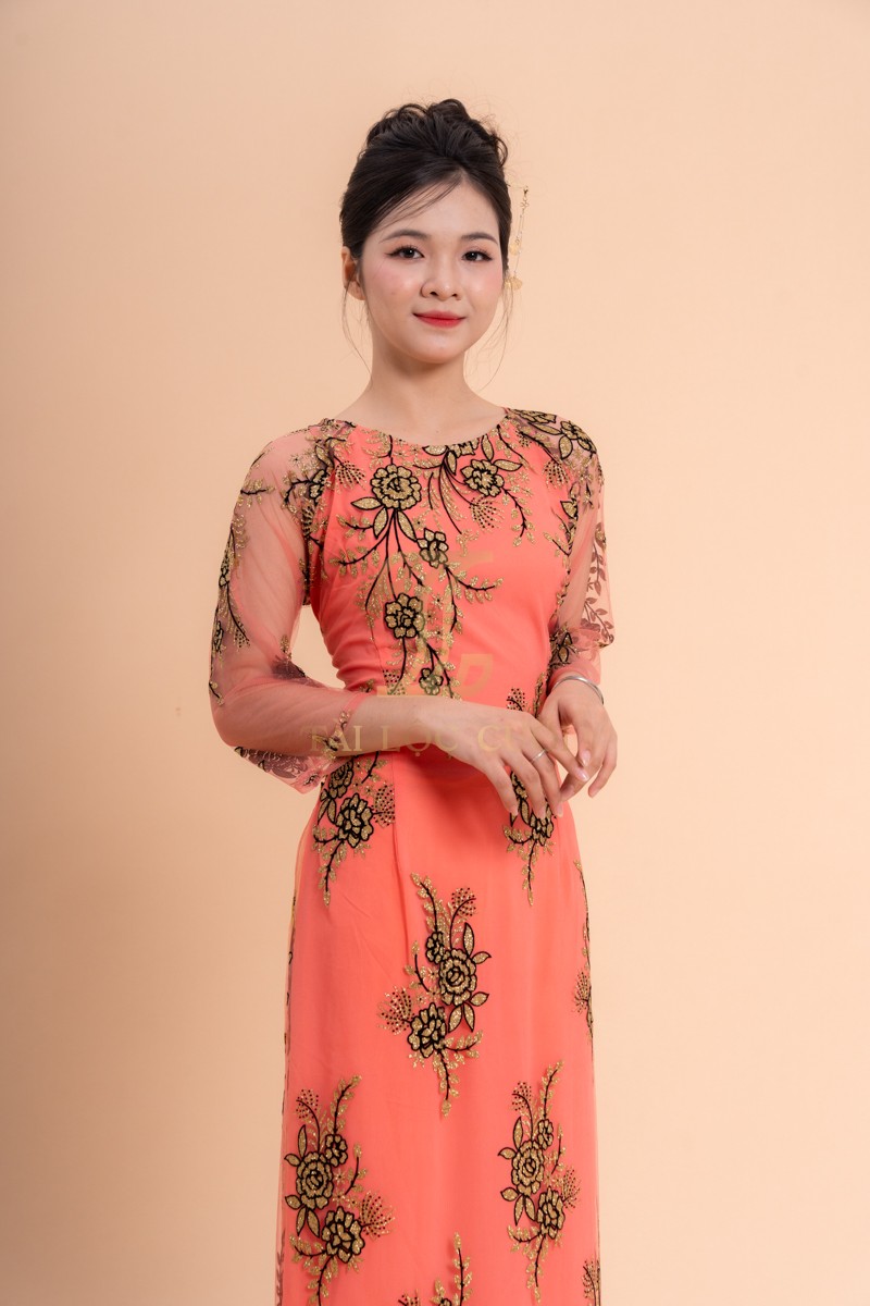 Đôi nét về áo dài bà chị sui hồng ren thêu bông đối xứng 2XL-BSHR18 Đôi nét về áo dài bà chị sui hồng ren thêu bông đối xứng 2XL-BSHR18