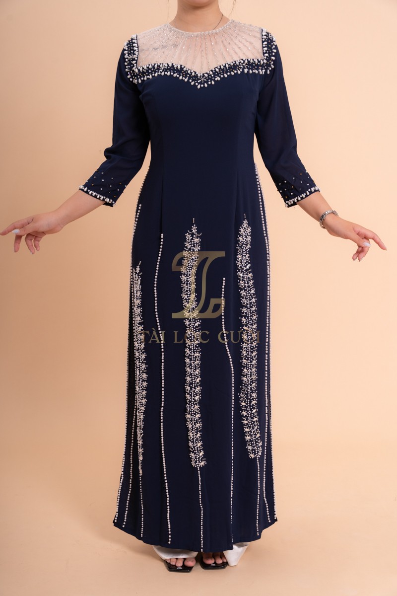 Báo Giá Áo Dài Bà Sui Xanh Cobon Lụa Cổ Ren Kết Cườm 3XL-CNQ7BSXL7 Báo Giá Áo Dài Bà Sui Xanh Cobon Lụa Cổ Ren Kết Cườm 3XL-CNQ7BSXL7